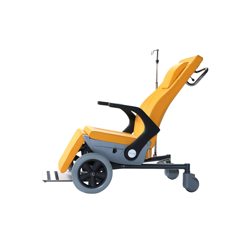 Nitrocare TREK X6 Ergonomic Patient Transfer Wheelchair with Gas-Spring Recline and Drop-Down Armrests
