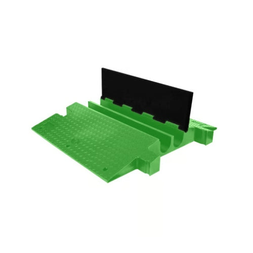 Checkers Yellow Jacket® Extreme 2-Channel Heavy-Duty Cable Protector with Hi-Viz Green Lid