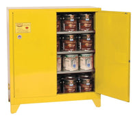 Justrite PI32XLEGS Paint Ink Tower Safety Cabinet 40 Gallon 3 Shelves 2 Door Manual Close