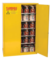 Justrite PI3010X Paint Ink Safety Cabinet 3 Shelves 2 Door Self Close, 40 Gallon