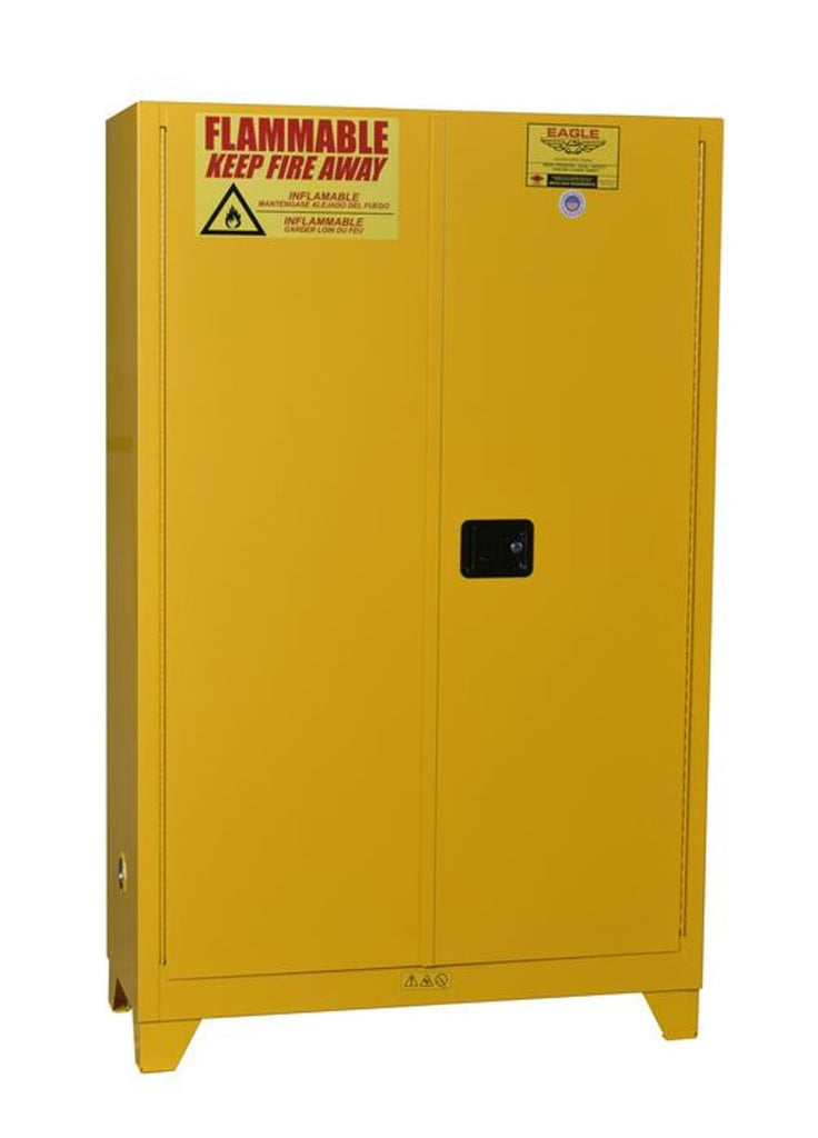 Justrite PI47XLEGS Paint Ink Tower Safety Cabinet 60 Gallon 5 Shelves 2 Door Manual Close
