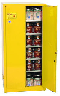 Justrite PI62X Paint Ink Safety Cabinet 5 Shelves 2 Door Manual Close, 96 Gallon