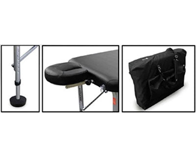 Hausmann Portable Treatment/Sideline Table 73" x 28" x 24", Black, 600 lb Capacity — for Treatment and Examination Rooms