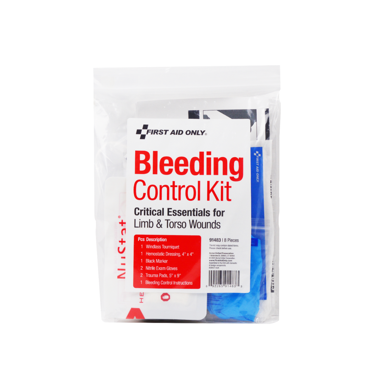 First Aid Only 91483 Bleeding Control Kit, Essentials for Limb and Torso