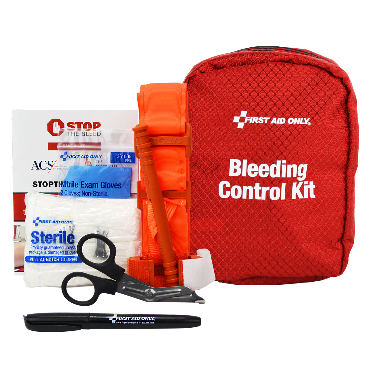 First Aid Only 91520 Bleeding Control Kit, California AB2260, Fabric Pouch