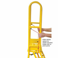 Cotterman Steel Folding Rolling Ladder with Handrails – Stock 'N Store Series, 350 lb Capacity