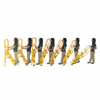 Cotterman Steel Folding Rolling Ladder with Handrails – Stock 'N Store Series, 350 lb Capacity