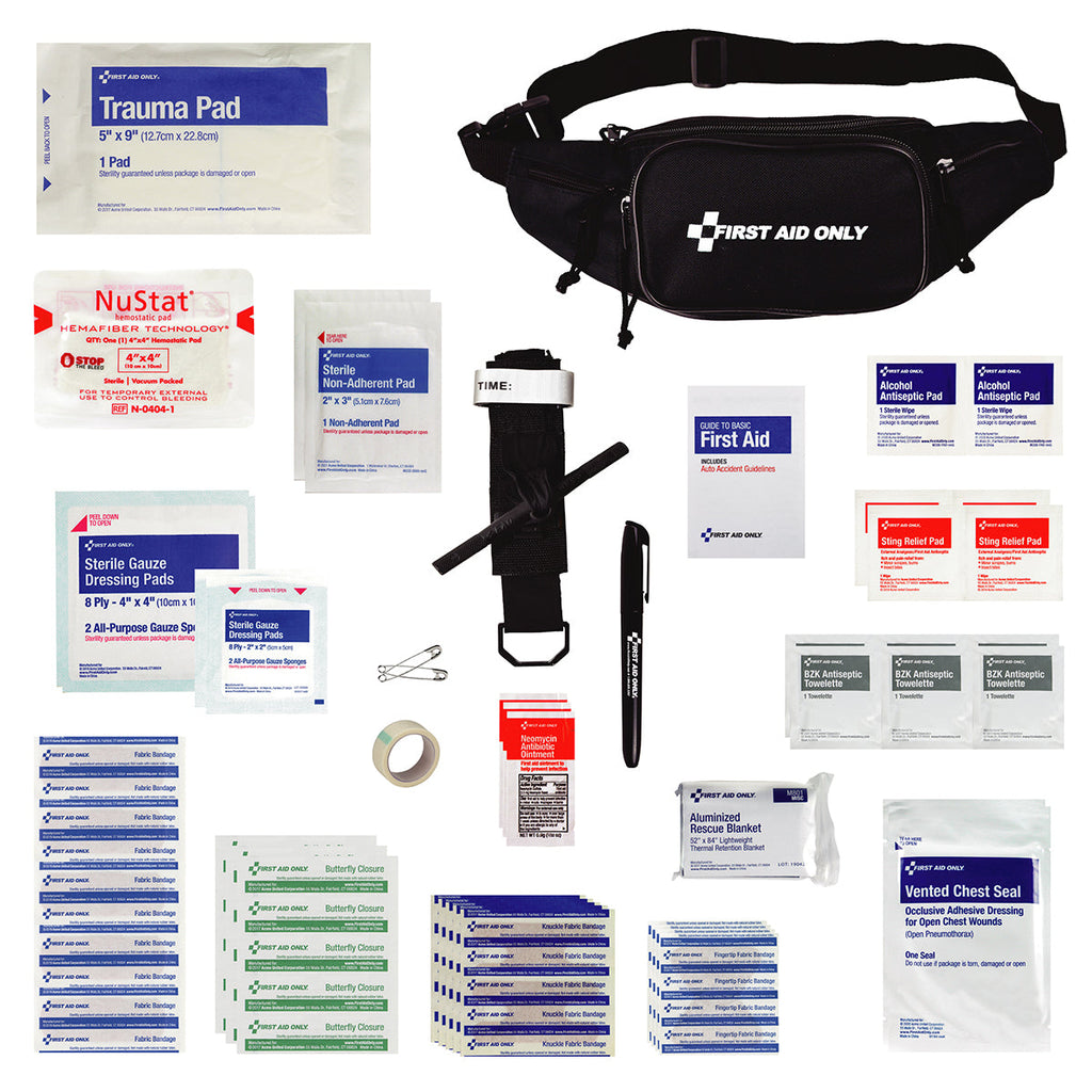 First Aid Only 91493 Fanny Pack Outdoor First Aid Kit, 47 Pieces