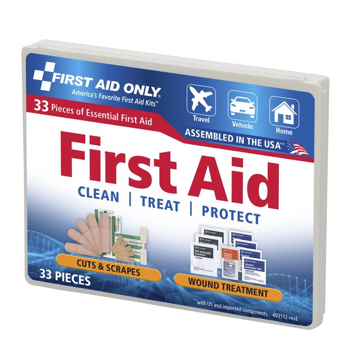 First Aid Only Personal First Aid Kit | 34-Piece Plastic Case