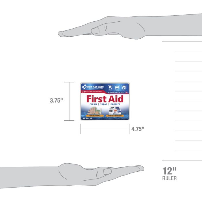 First Aid Only Personal First Aid Kit | 34-Piece Plastic Case