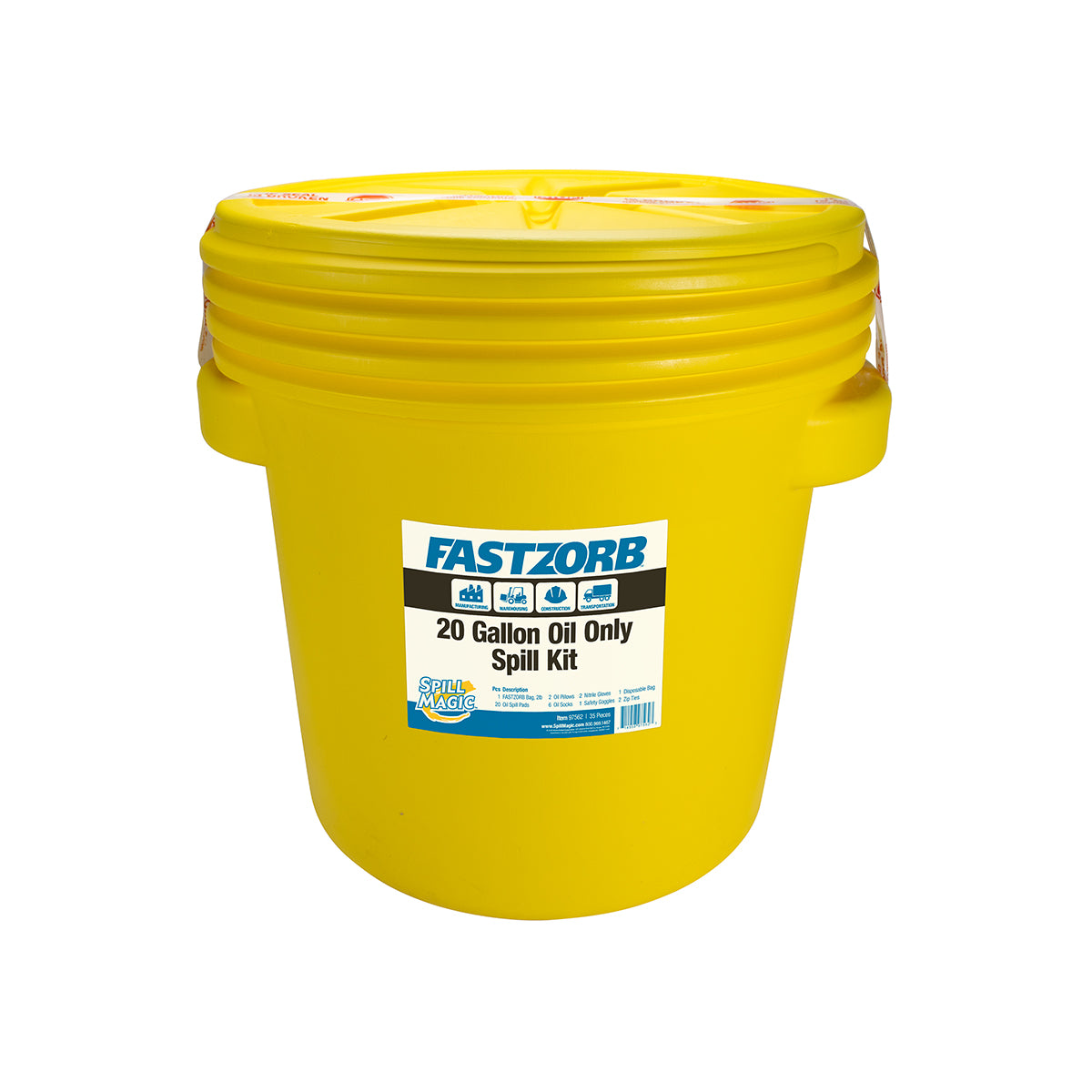 First Aid Only 97562 FASTZORB 20 Gallon Oil-Only Spill Kit