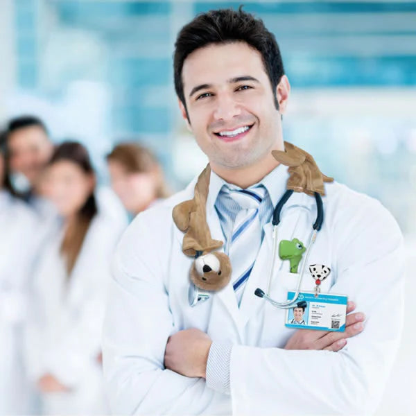 Pedia Pals Brown Dog Retractimal ID Tag