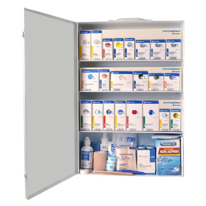 First Aid Only 100-Person SmartCompliance Food Service RetroFit Grids | Blue Metal Detectable
