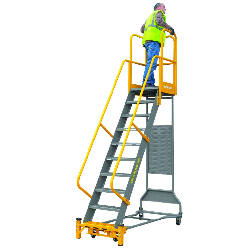 Cotterman Workmaster Super Duty Rolling Ladder | 1,000 lb Capacity Heavy Industrial Stand