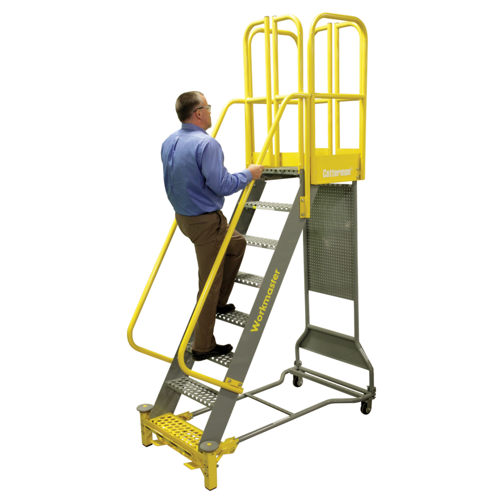 Cotterman Workmaster Super Duty Rolling Ladder | 1,000 lb Capacity Heavy Industrial Stand