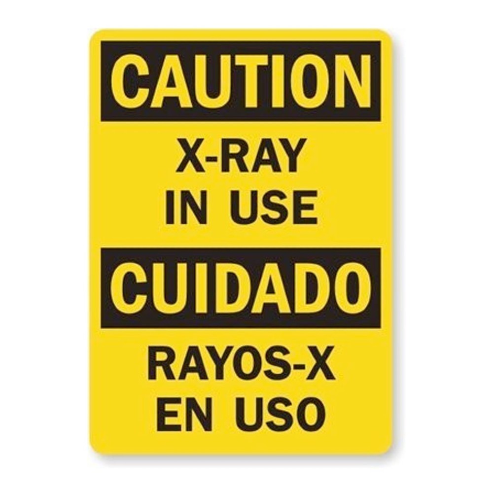 Phillips Safety X-Ray In Use English & Spanish Magnetic Sign | Rapid-Deploy Radiation Hazard Notification