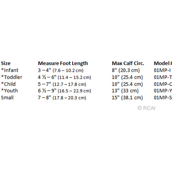 RCA MPO 2000 Without Transfer Attachment | Pediatric Heel Pressure Relief & Alignment