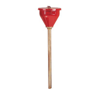 Justrite Large Steel Drum Funnel for Viscous Liquids with 33" Brass Tube and Self-Closing Cover, 2" Bung