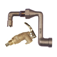 Justrite Brass Drum Siphon Adapter No. 08311 for Draining 50 and 55 Gallon Drums, with Brass Self-Closing Faucet No. 08902