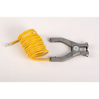 Justrite Antistatic Insulated Wire For Bonding/Grounding, With Hand Clamp And 1/4 Inch Terminal, 10 Feet Coiled