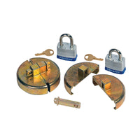 Justrite Drum Lock Set for Plastic Drums, 2 Units Fit 2-In Bung, 2 Lock Bars (2 Padlocks)