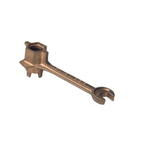 Justrite Drum Bung Wrench Fits Many 2-In Or 3/4-In Bung, Brass Alloy