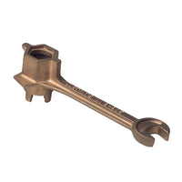 Justrite Drum Bung Wrench Fits Many 2" or 3/4" Bung, Brass Alloy