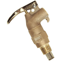 Justrite Brass Safety Drum Faucet, Internal Flame Arrester, Rigid, 3/4" Bung