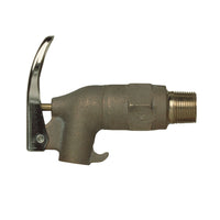 Justrite Brass Safety Drum Faucet for Viscous Liquids, 3/4" NPT Bung, No Flame Arrester