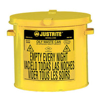 Justrite Countertop Oily Waste Can - Accepts Small Wipes and Swabs, 2 Gallon