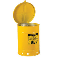 Justrite Oily Waste Can, 10-Gallon, Hand-Operated Cover