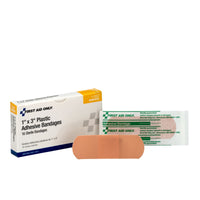 First Aid Only 1"x 3" Adhesive Plastic Bandages, 16 Per Box(Pack of 350)