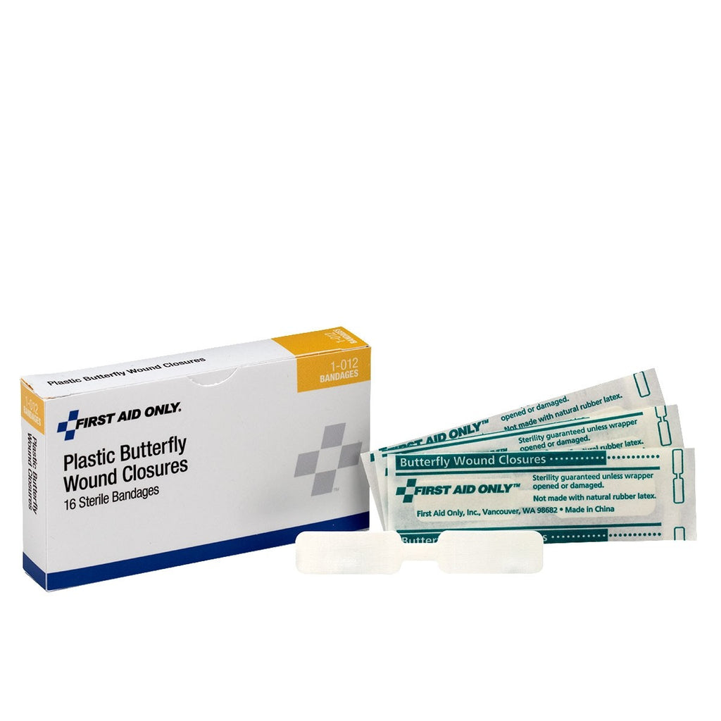 First Aid Only Large Butterfly Wound Closures | Professional Grade Skin Suture Alternative, 16 Per Box