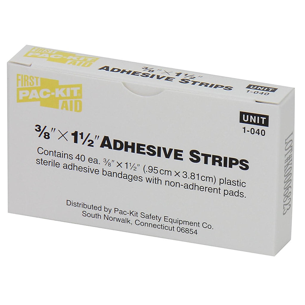 First Aid Only 3/8" x 1-1/2" Plastic Junior Bandages | Precision Wound Care for Minor Abrasions, 40 Per Box