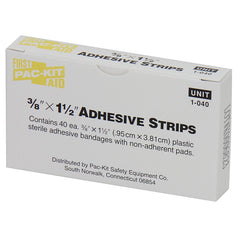 First Aid Only 3/8" x 1.5" Plastic Bandages, 40 Per Box