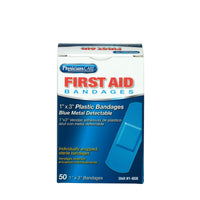 First Aid Only 1"x 3" Blue Metal Detectable Plastic Bandages (1500 Per Box)