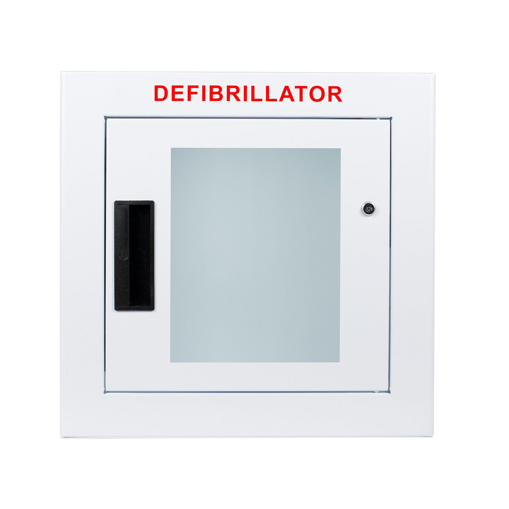 Cubix Safety Semi-Recessed Compact AED Cabinet with Alarm and LED Strobe