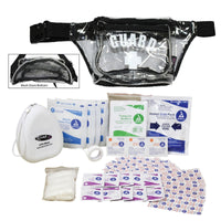 Kemp USA Hip Pack with GUARD Logo and First Aid Supply Pack (S1)