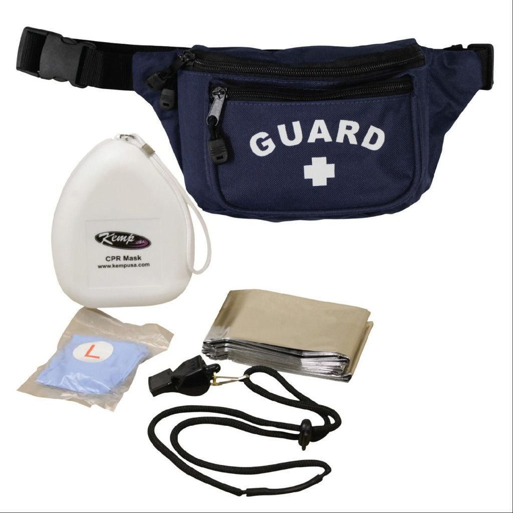 Kemp USA Hip Pack with GUARD Logo and Lifeguard Essentials Supply Pack (S2)
