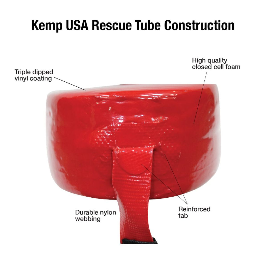 Kemp USA 40" Guard Rescue Tube – Heavy-Duty Vinyl-Coated Lifeguard Water Rescue Float