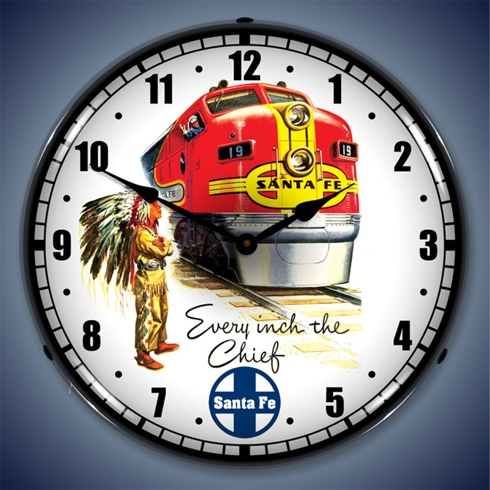 Sante Fe "Every Inch with Chief" 14" LED Wall Clock