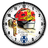 Sante Fe "Every Inch with Chief" 14" LED Wall Clock