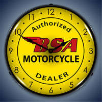BSA Motorcycle Authorized Dealer 14" LED Wall Clock