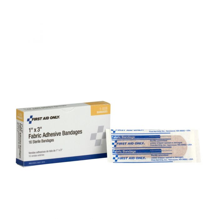 First Aid Only 1" x 3" Fabric Bandages | 16 Per Box