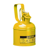 Justrite 1 Quart Steel Safety Can For Flammables, Type 1, Flame Arrester, Trigger-Handle, Red