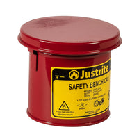 Justrite 1 Quart Steel Bench Can, With Perforated Dasher Plate, Yellow