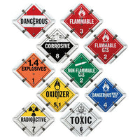 JJ Keller Aluminum Flip Placard - 10 Legend, Worded, White Back Plate, 2 Clipped Corners
