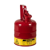 Justrite Type I Safety Can with Trigger-Handle for Flammables, 1 Gallon, Steel