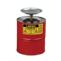 Justrite 1 Gallon Steel Plunger Dispensing Can, Perforated Pan Screen Serves As Flame Arrester