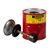 Justrite 1 Gallon Steel Plunger Dispensing Can, Perforated Pan Screen Serves As Flame Arrester
